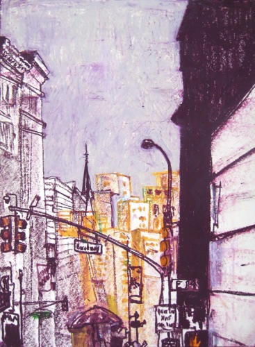 Union Square Broadway (sold);
Oil Pastel, Oilstick/Paper, 2015;
24 x 18 in. Union Square Broadway (sold);
Oil Pastel, Oilstick/Paper, 2015;
24 x 18 in.